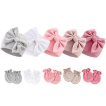 Conjunto de chapéus e luvas para bebês BQUBO Newborn Hospital Hat Cotton