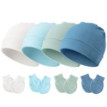 Conjunto de chapéus e luvas para bebês recém-nascidos unissex de 0 a 6 meses AQOKKA Conjunto de chapéus e luvas para bebês recém-nascidos unissex de 0 a 6 meses AQOKKA