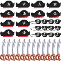 Conjunto de chapéus Pirate Party Favors ZeediX Pirate 36 unidades para adultos