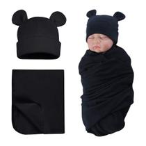 Conjunto de chapéus Swaddle Cotton PESAAT para bebês recém-nascidos, meninos e meninas