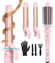 Conjunto de chapinha e escova térmica FARERY Rotating 3 em 1 Conjunto de chapinha e escova térmica FARERY Rotating 3 em 1