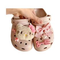 Conjunto De Charms De Pelúcia Hello Kitty Para Crocs, Sandálias, Bolsas, Acessórios DIY De Anime,