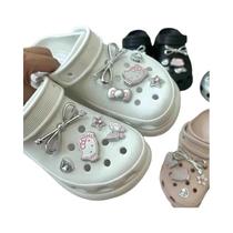 Conjunto De Charms De Sapato Prateados Da Hello Kitty Para Clogs E Sandálias, Decorações Para