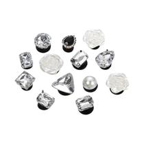 Conjunto De Charms De Urso Com Pérolas E Corrente De Diamantes Para Sapatos, Decorações 3D DIY Para