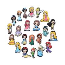 Conjunto De Charms Para Sapatos Da Princesa Rapunzel 22/66 Peças, Decorações Em PVC Para Crocs,
