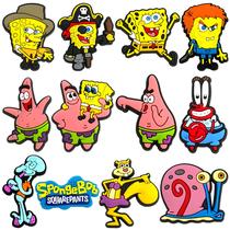 Conjunto De Charms Para Sapatos Do Spongebob 12 Peças Decorações Em PVC Para Sandálias Bubble Slides