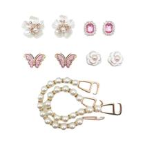 Conjunto De Charms Para Sapatos Em Forma De Borboleta Com Pérola Rosa 10PCS Acessórios De Moda Conjunto De Charms Para Sapatos Em Forma De Borboleta Com Pérola Rosa 10PCS Acessórios De Moda