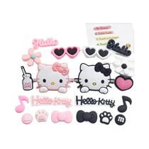 Conjunto De Charms Para Sapatos Em Forma De Gato Rosa E Preto Para Sandálias E Chinelos, Acessórios