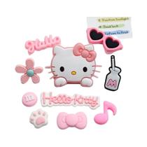 Conjunto De Charms Para Sapatos Em Forma De Gato Rosa E Preto Para Sandálias E Chinelos, Acessórios