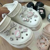 Conjunto De Charms Prateados Da Hello Kitty Para Crocs E Sandálias, Decorações Para Meninos E
