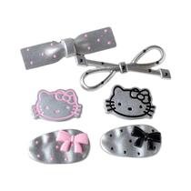 Conjunto De Charms Prateados Hello Kitty Para Sapatos Femininos E Infantis, Fivelas Destacáveis DIY,