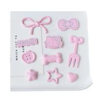 Conjunto De Charms Prateados Hello Kitty Para Sapatos Femininos E Infantis, Fivelas Destacáveis DIY,