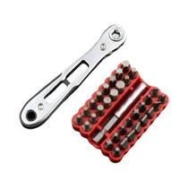 Conjunto De Chave De Catraca Mini 34 Em 1, Direção Dupla, Bits Hexagonais De Aço Com 36 Dentes,
