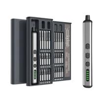 Conjunto De Chave De Fenda Elétrica De Precisão Recarregável Com Luz LED 30 Bits Para Reparo De PC E