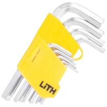 Conjunto de Chave Hexagonal Allen Curta 9 Peças - LITH