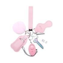Conjunto De Chaveiro De Segurança Para Mulheres E Meninas Com Alarme Pessoal Acessórios De Proteção
