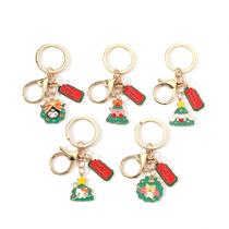 Conjunto de chaveiros, árvore de Natal, esmalte, desenho animado, liga de zinco Conjunto de chaveiros, árvore de Natal, esmalte, desenho animado, liga de zinco