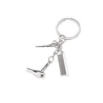 Conjunto de chaveiros Creative Hair Salon Scissors Comb Acrylic Conjunto de chaveiros Creative Hair Salon Scissors Comb Acrylic