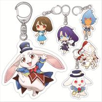 Conjunto de chaveiros de acrílico Shangri-La Frontier Rabbit Chibi Style