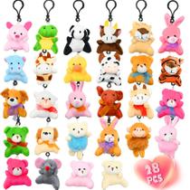 Conjunto de chaveiros de pelúcia LUKBERA, 28 pacotes para presente infantil Conjunto de chaveiros de pelúcia LUKBERA, 28 pacotes para presente infantil