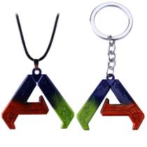 Conjunto de chaveiros e colares com o logotipo do jogo Ark: Survival Evolved Conjunto de chaveiros e colares com o logotipo do jogo Ark: Survival Evolved
