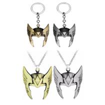 Conjunto de chaveiros e pingentes, capacete Thor para fãs dos Vingadores Conjunto de chaveiros e pingentes, capacete Thor para fãs dos Vingadores
