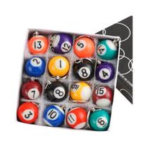 Conjunto De Chaveiros Em Forma De Mini Bilhar Coloridos Sortidos 16 Peças Decorações Criativas Para