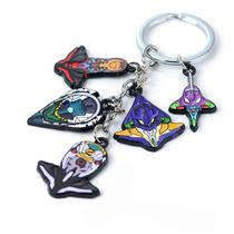 Conjunto de chaveiros EVA - Rei, Asuka, EVA 00 e 01 colecionáveis