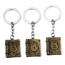 Conjunto de chaveiros Gravity Falls Journal 1, 2 e 3 com design de metal