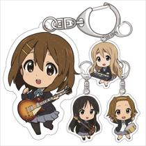 Conjunto de chaveiros K-On! Acrílico Yui, Mio, Mugi, Azusa e Ritsu