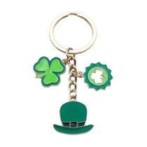 Conjunto de chaveiros Lucky Clover Hat Enamel