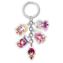 Conjunto de chaveiros No Game No Life Chibi de 5 peças A078