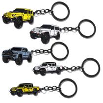 Conjunto de chaveiros para caminhonete off-road, pacote com 4 unidades em liga de zinco Conjunto de chaveiros para caminhonete off-road, pacote com 4 unidades em liga de zinco