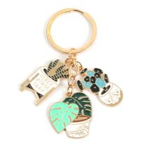 Conjunto de chaveiros: planta suculenta, cacto, vaso, liga de zinco Conjunto de chaveiros: planta suculenta, cacto, vaso, liga de zinco