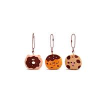 Conjunto de chaveiros Plush Bakery, 3 peças de pão fofo de donut