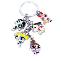 Conjunto de chaveiros Powerpuff Girls Chibi Bubbles Blossom Butter