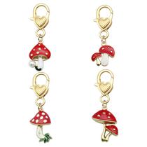 Conjunto de chaveiros Red Mushroom Heart Bag Charm para estudantes Conjunto de chaveiros Red Mushroom Heart Bag Charm para estudantes