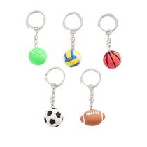 Conjunto de chaveiros Sports Ball Rubber Collection Conjunto de chaveiros Sports Ball Rubber Collection