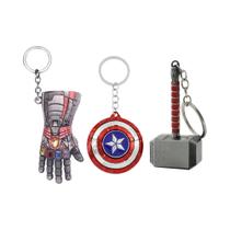 Conjunto De Chaveiros Super-Heróis Vingadores Thor Capitão América Thanos Luva Do Infinito Pingentes