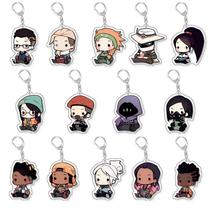 Conjunto de chaveiros Valorant Jett, Phoenix, Sage e mais personagens Conjunto de chaveiros Valorant Jett, Phoenix, Sage e mais personagens