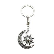 Conjunto de chaveiros vintage Moon and Sun com pingentes de anjo e estrela