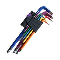 Conjunto De Chaves Allen Coloridas 9PCS Kit De Chave Hexagonal De Cabeça Dupla Braço Longo Para