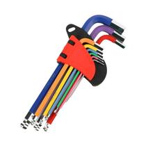 Conjunto De Chaves Allen Hexagonais 9 Peças Em Aço Liga S2 Com Adaptador De Engate Rápido 1.5-10mm