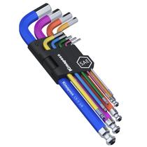 Conjunto de chaves Allen Kimapeso SAE de 9 peças com extremidade esférica longa