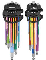 Conjunto de chaves Allen Kraftek, 22 unidades com ponta esférica, braço extra longo