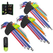 Conjunto de chaves Allen SAKSIAPRO, 29 unidades com ponta esférica, braço longo