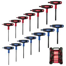 Conjunto de chaves Allen XOOL T Handle, 14 unidades métricas e SAE com estojo