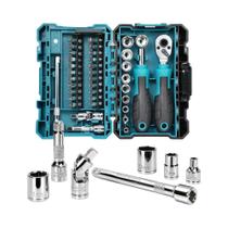 Conjunto De Chaves Catraca Dupla De 1/4'' Com 37 Peças, Soquetes Rasos, Cabo Magnético E Barras De Conjunto De Chaves Catraca Dupla De 1/4'' Com 37 Peças, Soquetes Rasos, Cabo Magnético E Barras De