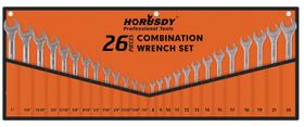 Conjunto de chaves combinadas HORUSDY de 26 peças com bolsa dobrável