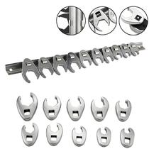 Conjunto De Chaves Crowfoot De 10 Peças Com Encaixe De 3/8 Pol. E Chaves De Boca Métricas De 10-22mm